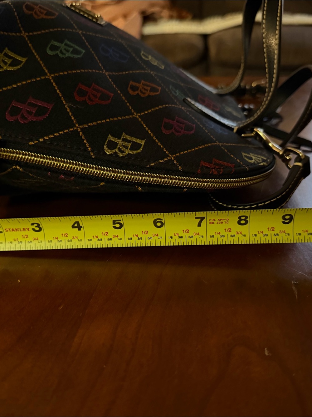 Dooney & Bourke Black Multicolor Logo Dome Satchel - Picture 7 of 9